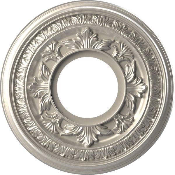 Ekena Millwork Baltimore PVC Medallion (Canopies up to 4 1/4"), 10"OD x 3 1/2"ID x 3/4"P, Bright Coat Aluminum CMP10BABAL - main